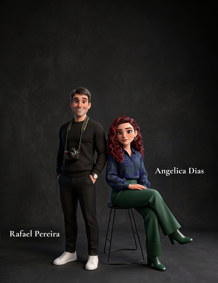 Rafael Pereira e Angélica Dias — Fundadores da Nomad 3D Studio